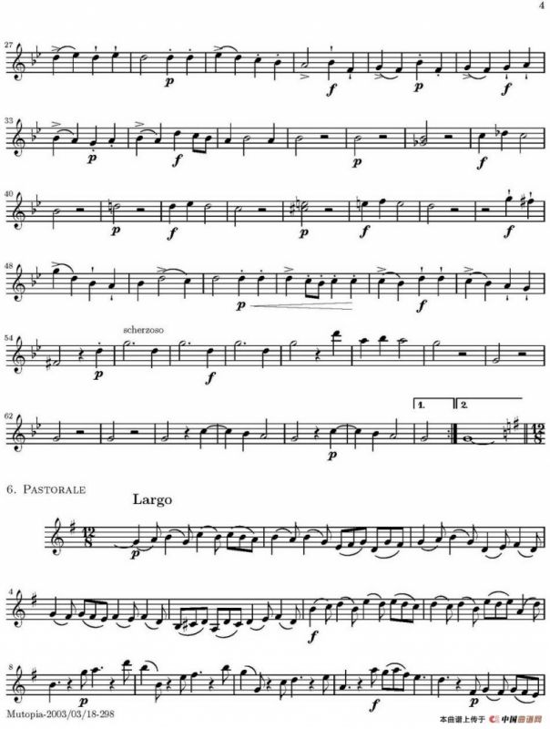 Op.6 VIII. Concerto Grosso（大协奏曲）（四重奏第二小提琴分谱）