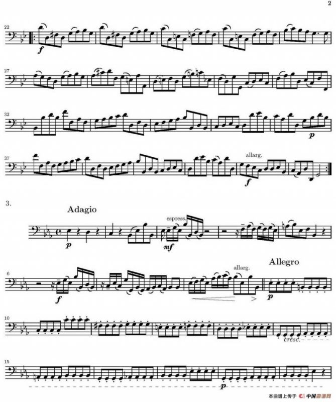 Op.6 VIII. Concerto Grosso（大协奏曲）（四重奏大提琴分谱）