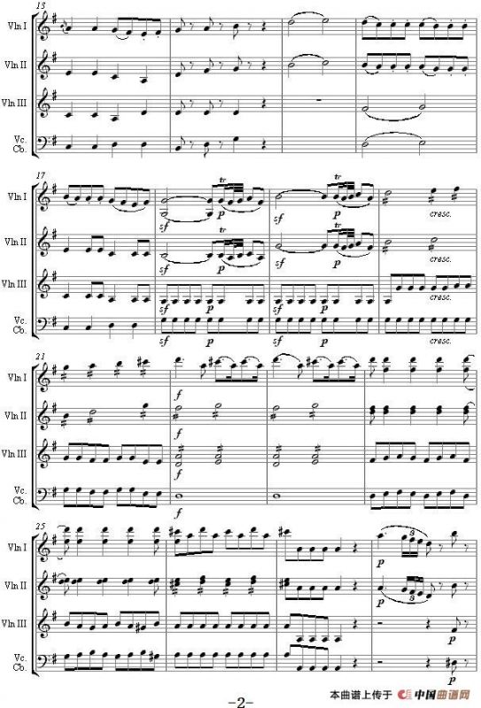 Eine kleine Nachtmusik 1st Movement K.525（弦乐四重奏）