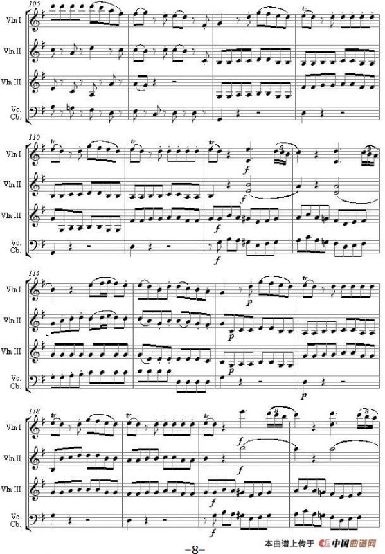 Eine kleine Nachtmusik 1st Movement K.525（弦乐四重奏）