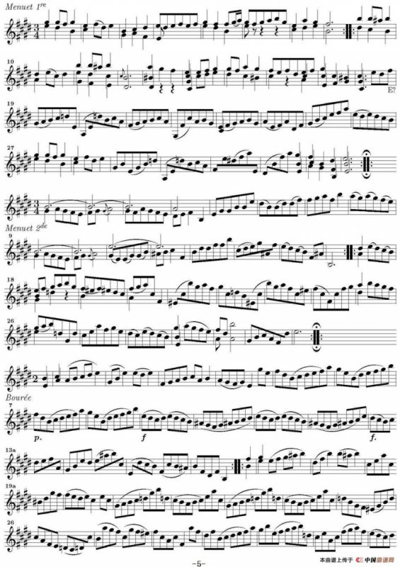 Bach Sonata BWV1006（无伴奏小提琴组曲）