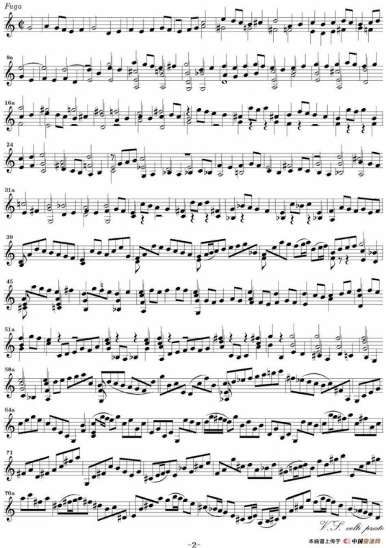 Bach Sonata BWV1005（无伴奏小提琴组曲）