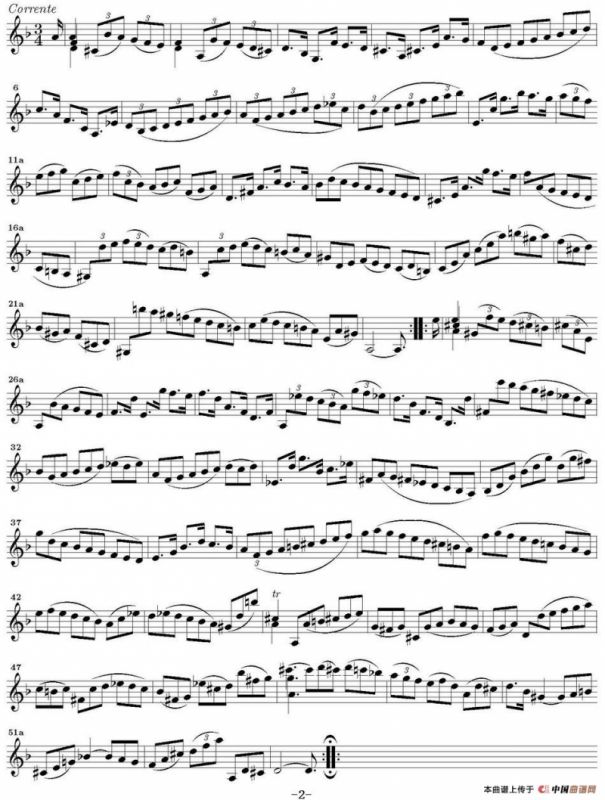 Bach Sonata BWV1004（无伴奏小提琴组曲）