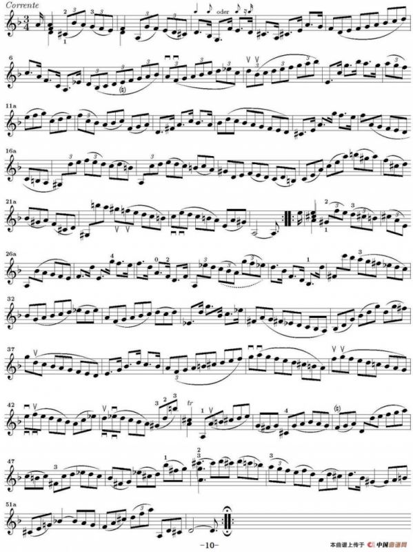 Bach Sonata BWV1004（无伴奏小提琴组曲）