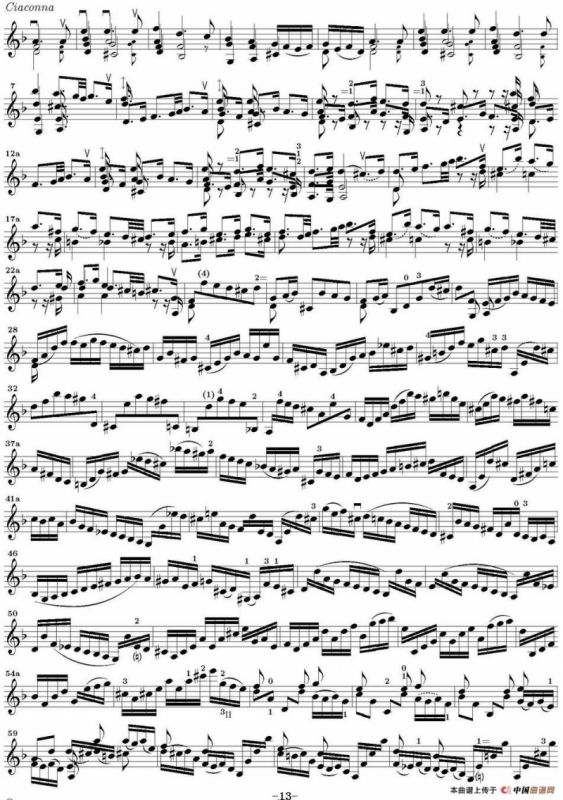 Bach Sonata BWV1004（无伴奏小提琴组曲）