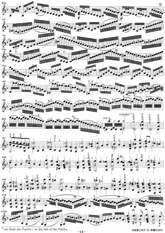 Bach Sonata BWV1004（无伴奏小提琴组曲）