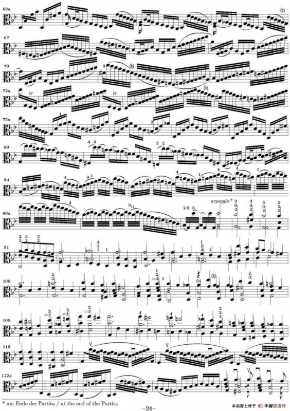 Bach Sonata BWV1004（无伴奏小提琴组曲）