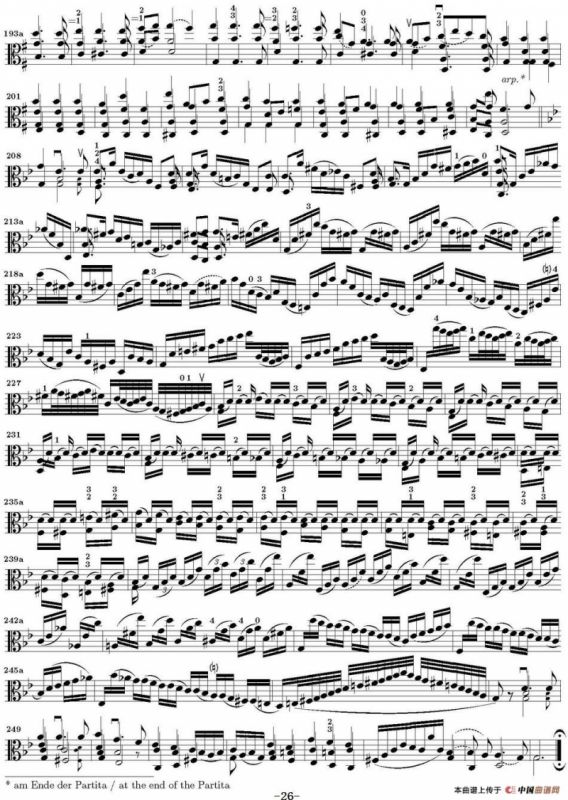 Bach Sonata BWV1004（无伴奏小提琴组曲）