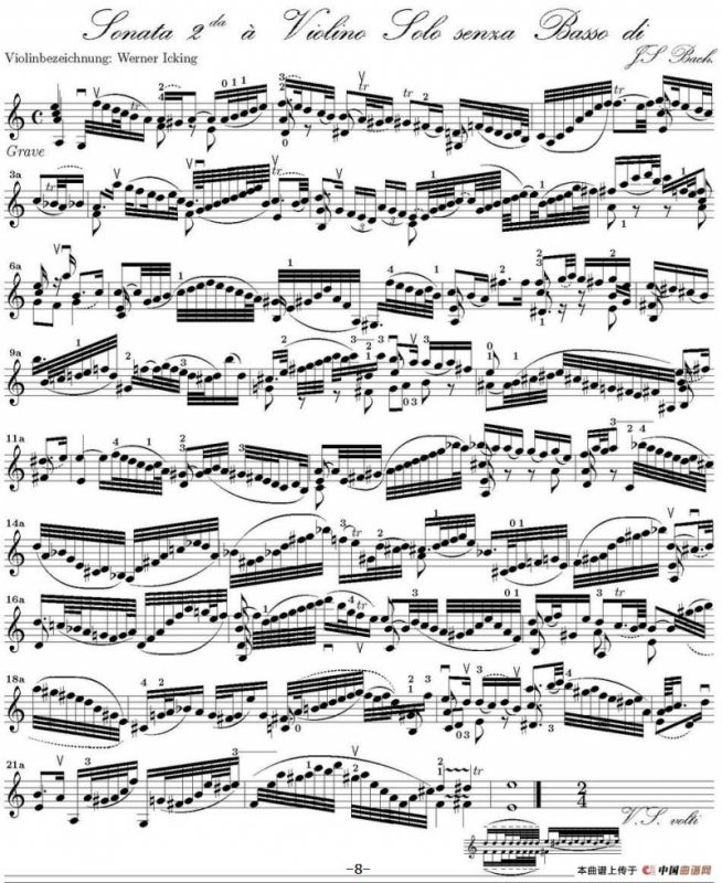 Bach Sonata BWV1003（无伴奏小提琴组曲）