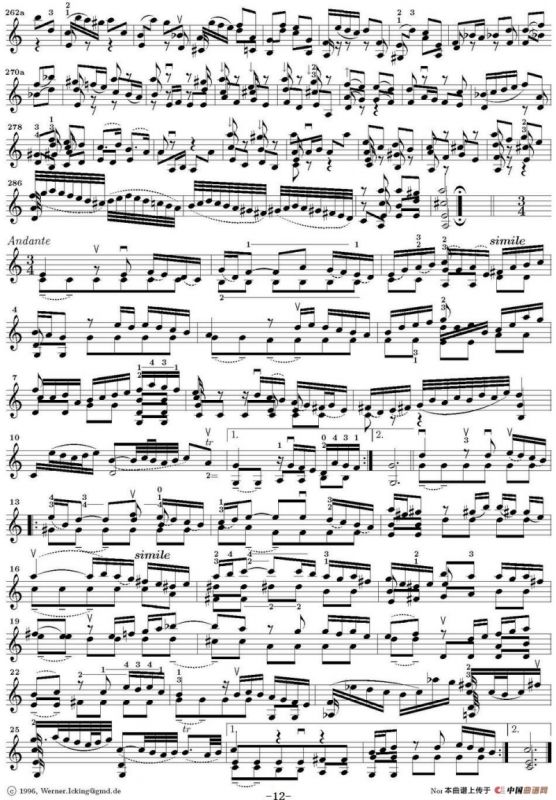 Bach Sonata BWV1003（无伴奏小提琴组曲）