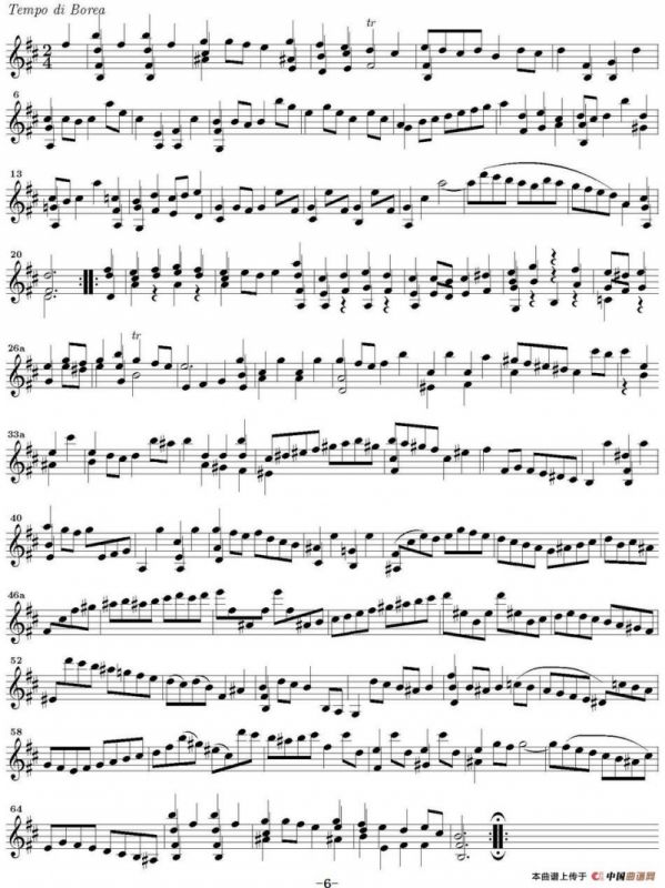 Bach Sonata BWV1002（无伴奏小提琴组曲）