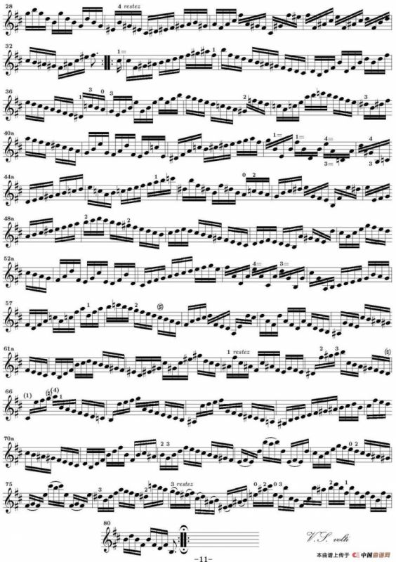 Bach Sonata BWV1002（无伴奏小提琴组曲）