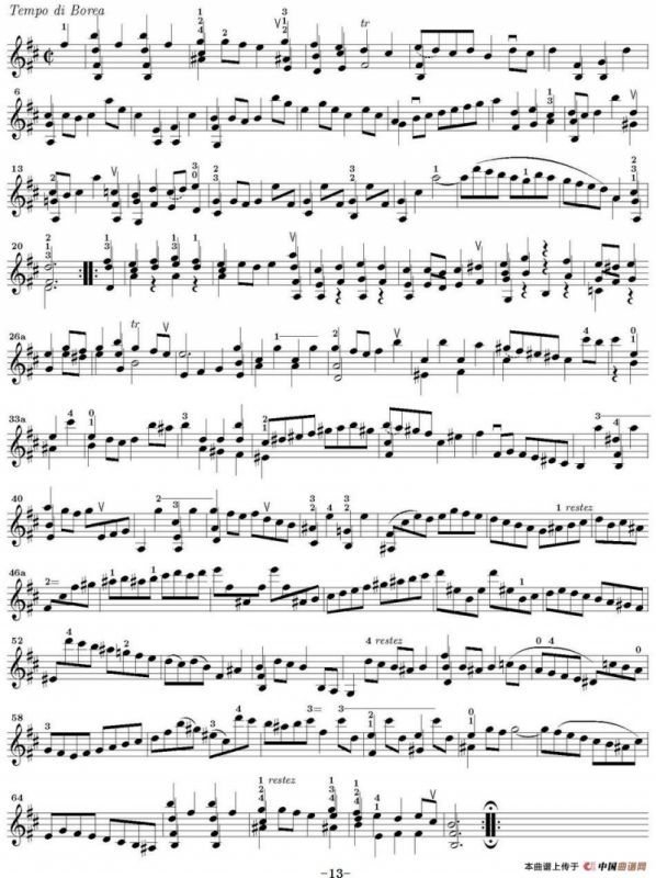 Bach Sonata BWV1002（无伴奏小提琴组曲）