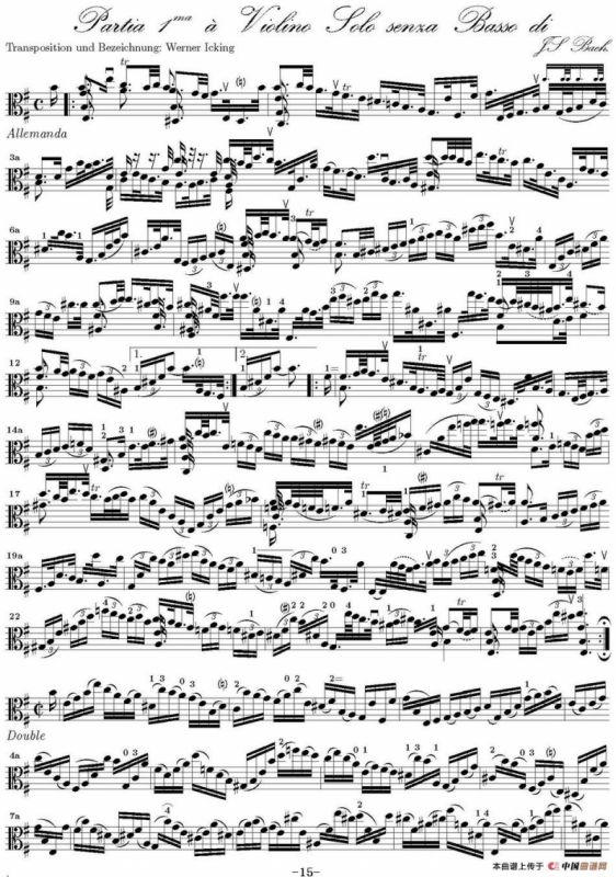 Bach Sonata BWV1002（无伴奏小提琴组曲）