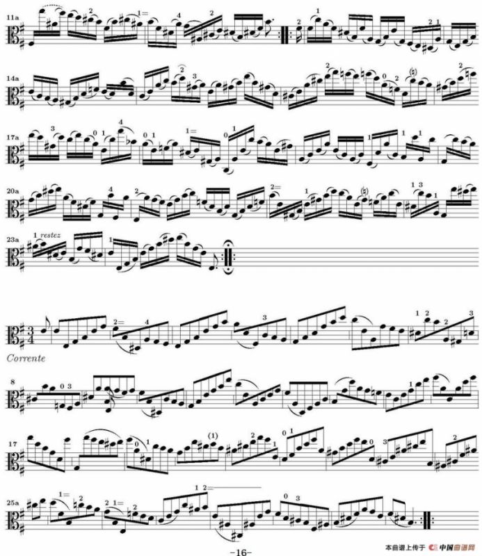 Bach Sonata BWV1002（无伴奏小提琴组曲）