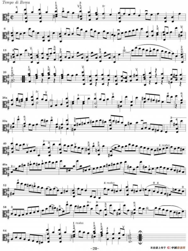 Bach Sonata BWV1002（无伴奏小提琴组曲）