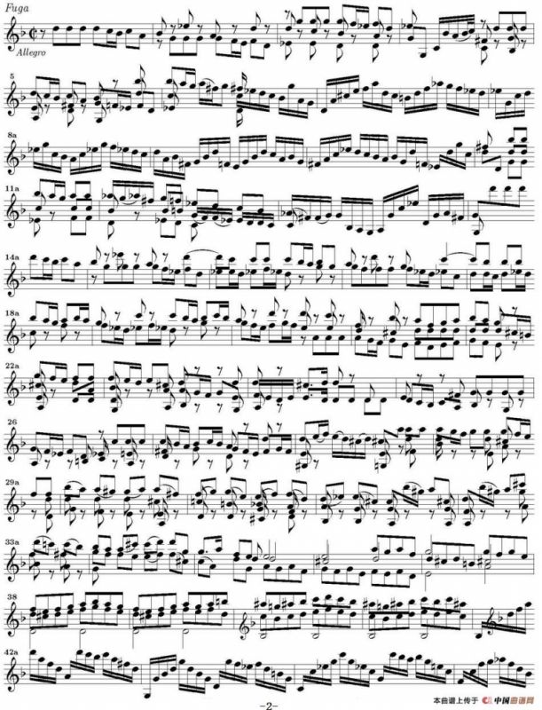 Bach Sonata BWV1001（无伴奏小提琴组曲）