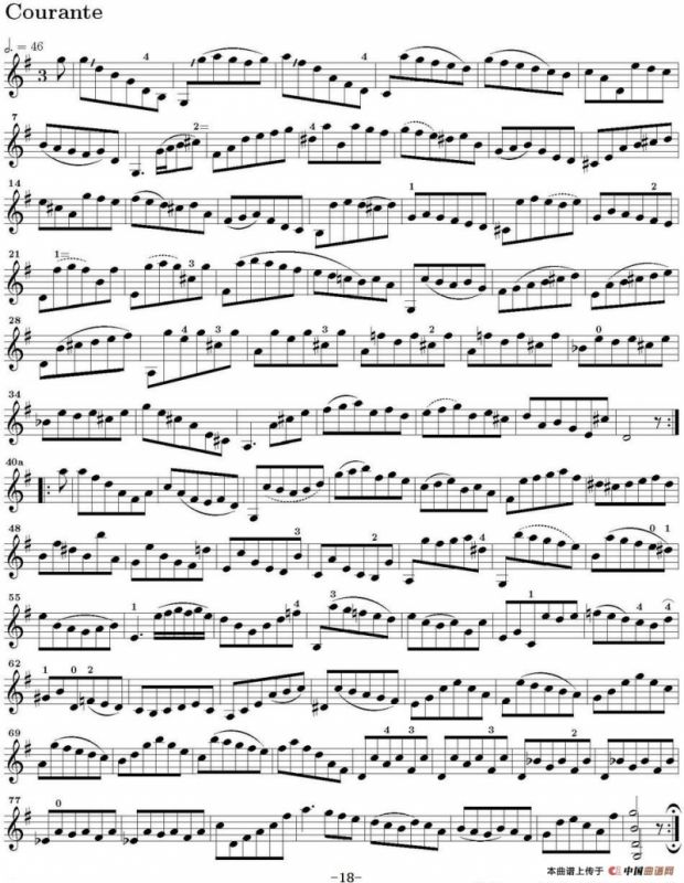 Six Suite Violincello Solo senza Basso（Suite III）（6首无伴奏大提琴组曲·Ⅲ）