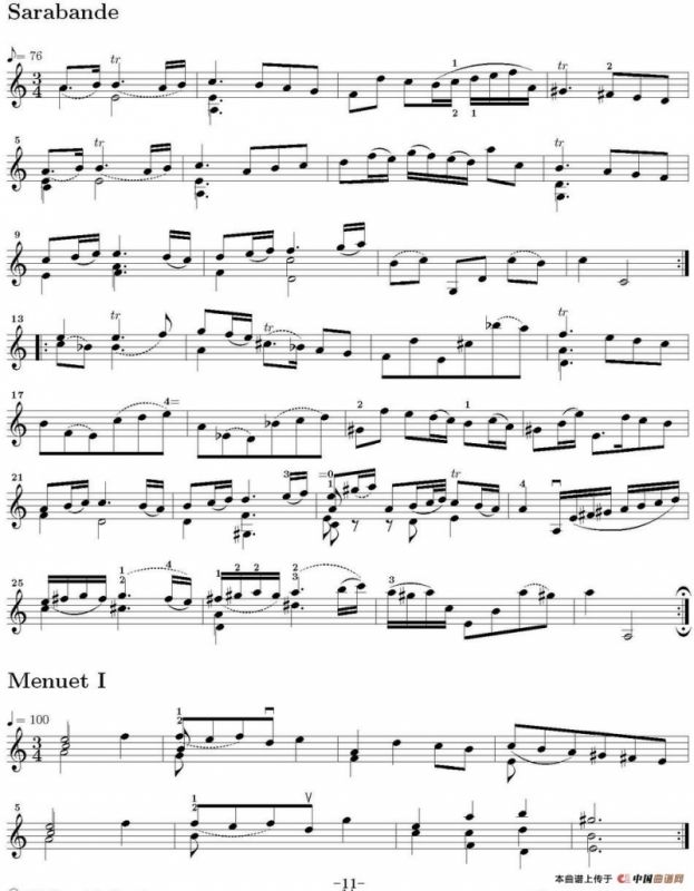 Six Suite Violincello Solo senza Basso（Suite II）（6首无伴奏大提琴组曲·Ⅱ）