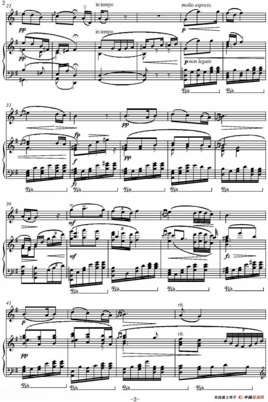 Song to the Moon（月亮颂）（小提琴+钢琴伴奏）