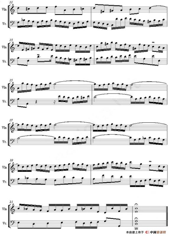 2-Part Invention I（二部创意曲 No.1）（小提琴、大提琴二重奏）