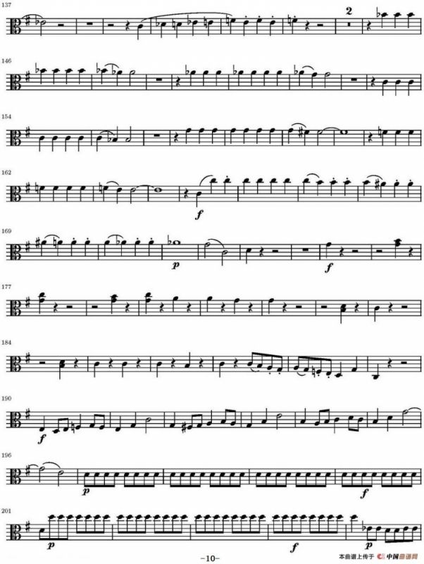 String Quartet KV.387（弦乐四重奏中提琴分谱）