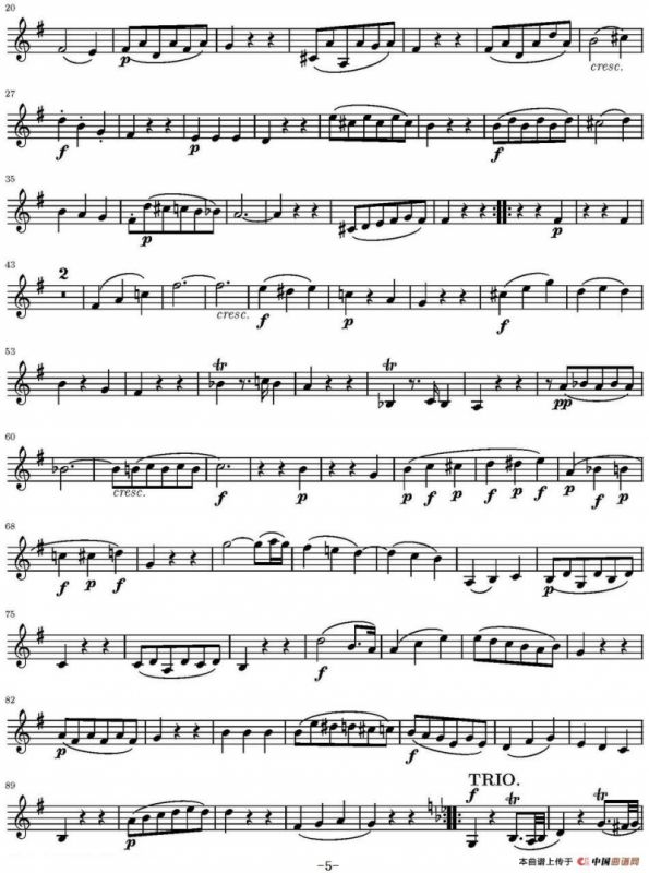 String Quartet KV.387（弦乐四重奏第二小提琴分谱）