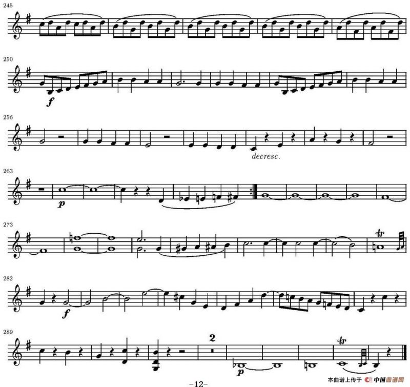 String Quartet KV.387（弦乐四重奏第二小提琴分谱）