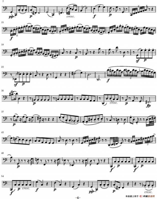 String Quartet KV.387（弦乐四重奏大提琴分谱）