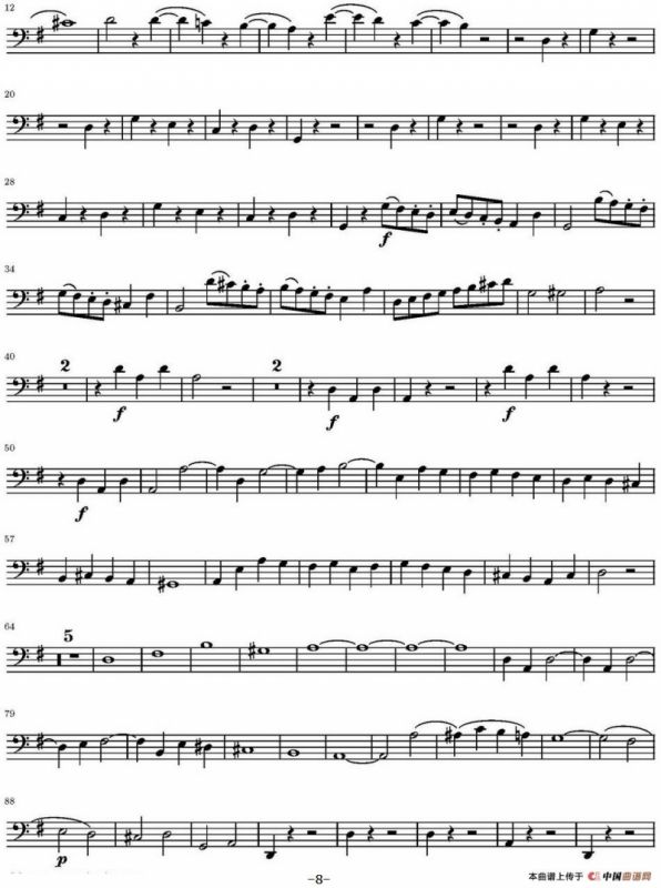 String Quartet KV.387（弦乐四重奏大提琴分谱）