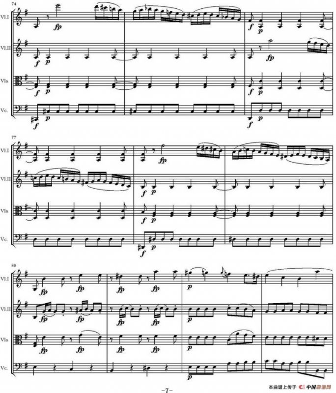 String Quartet KV.387（G大调弦乐四重奏）