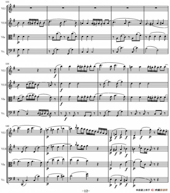 String Quartet KV.387（G大调弦乐四重奏）