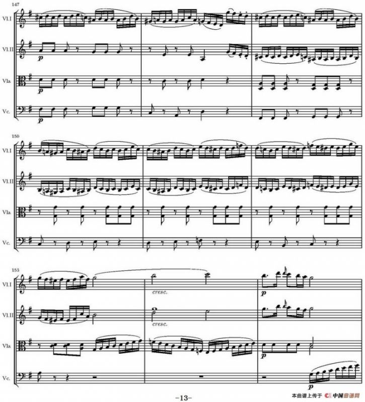 String Quartet KV.387（G大调弦乐四重奏）