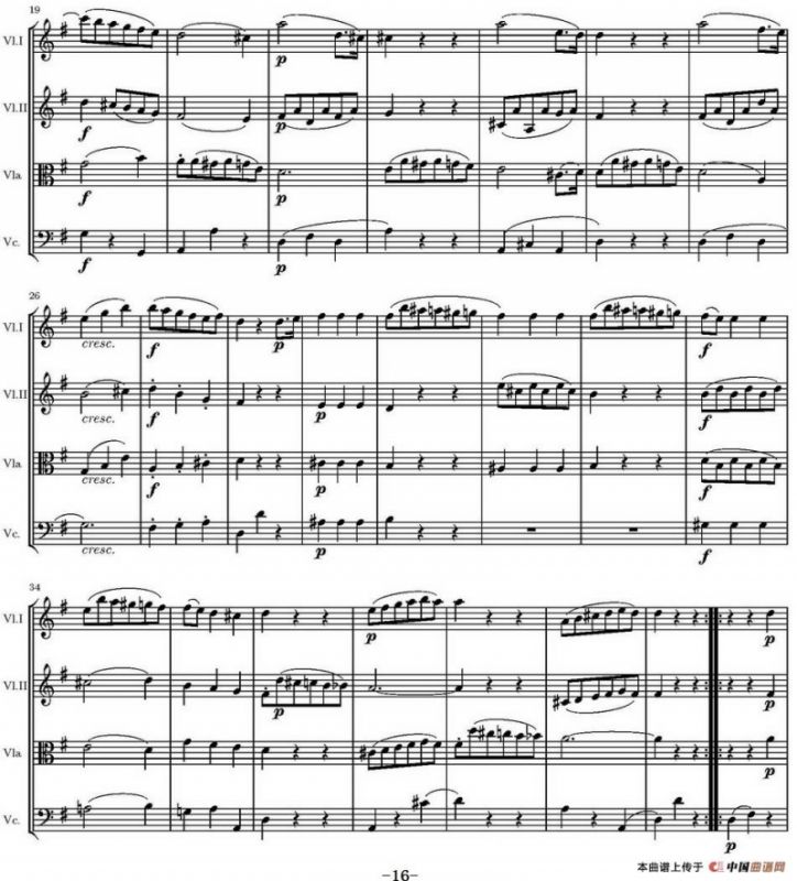 String Quartet KV.387（G大调弦乐四重奏）