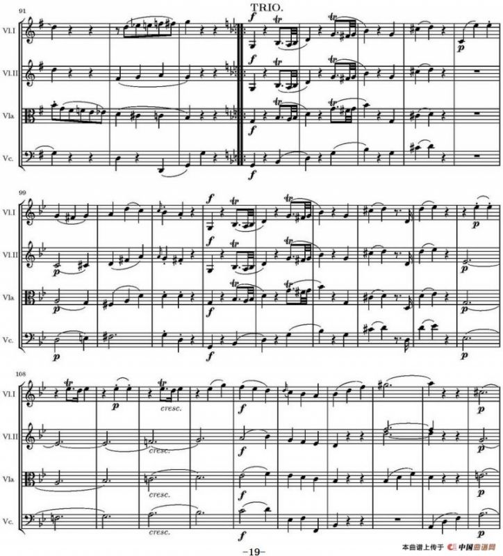 String Quartet KV.387（G大调弦乐四重奏）