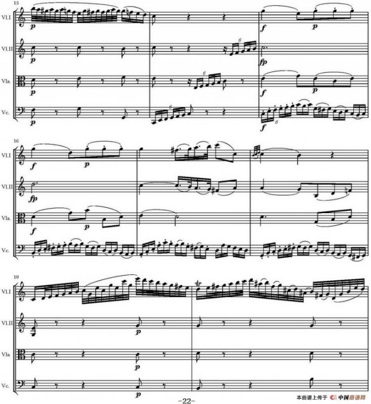 String Quartet KV.387（G大调弦乐四重奏）