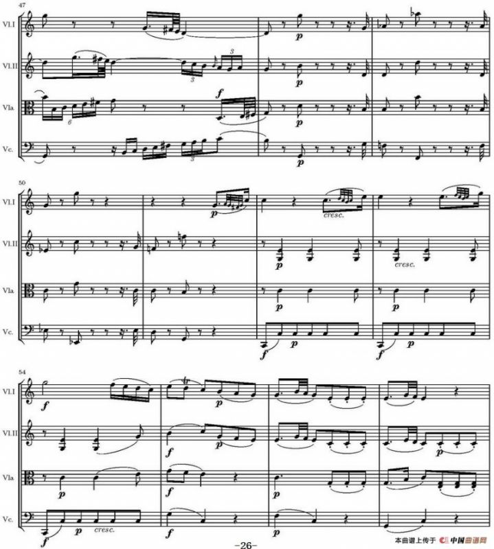 String Quartet KV.387（G大调弦乐四重奏）