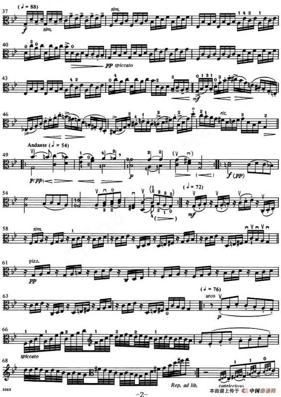 Passacaglia（帕萨卡利亚）（二重奏中提琴分谱）