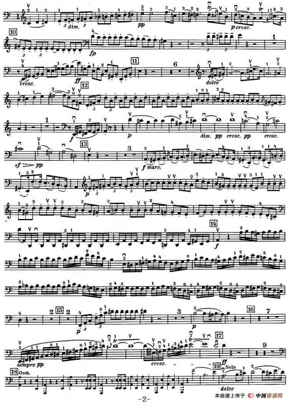 C大调小提琴协奏曲 Op.56（大提琴分谱）