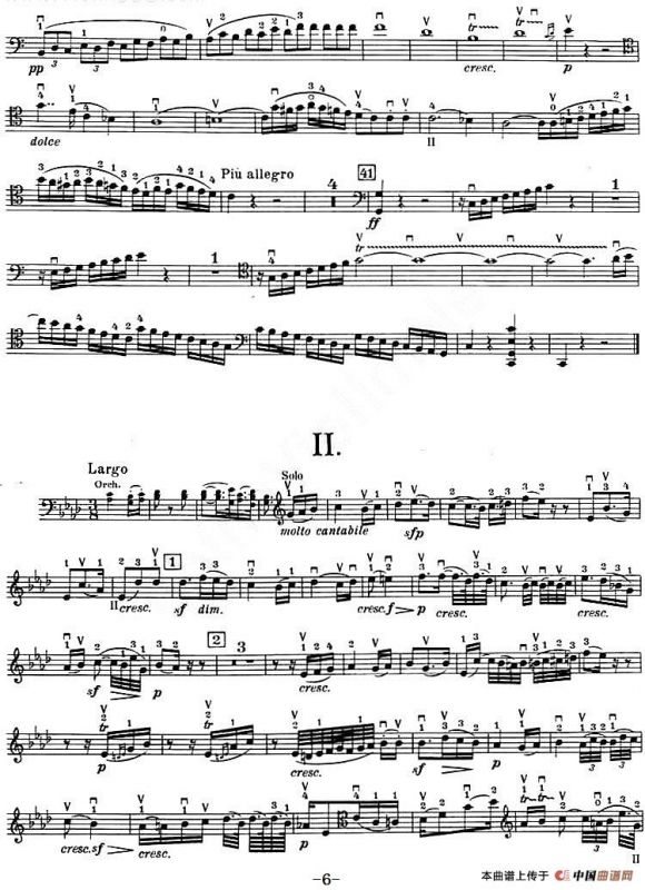 C大调小提琴协奏曲 Op.56（大提琴分谱）