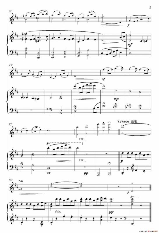 远飞的大雁（小提琴+钢琴伴奏）