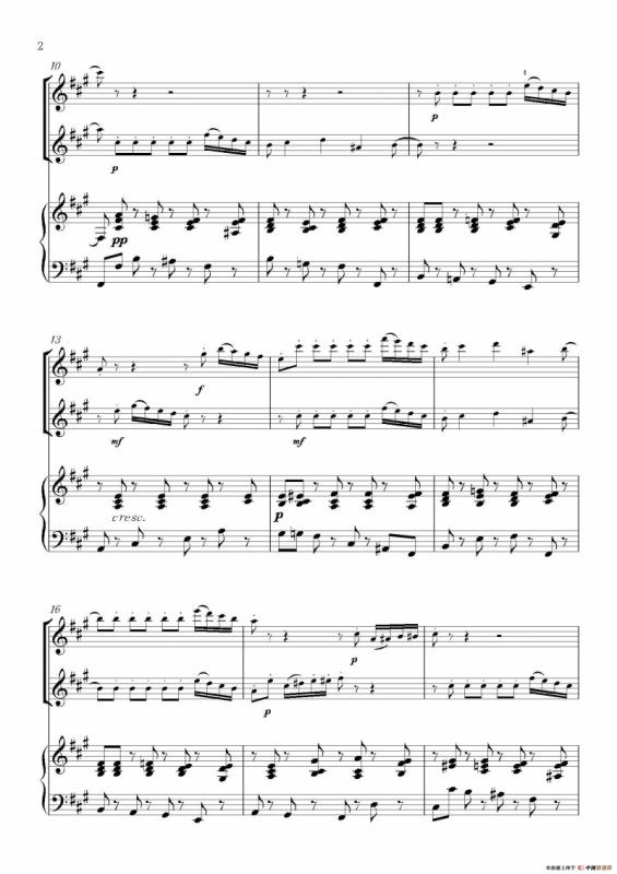 四只小天鹅（二重奏+钢琴伴奏）