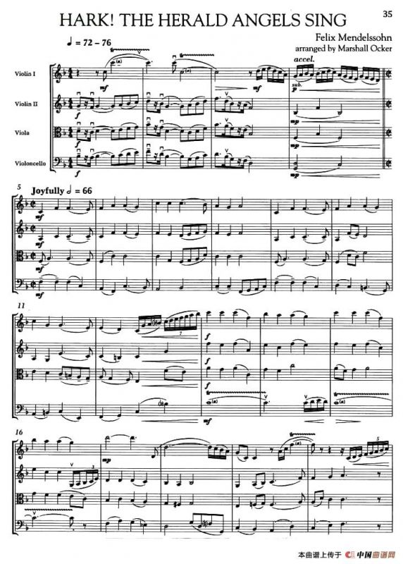 HARK! THE HERALD ANGELS SING（听！天使高声唱）（弦乐四重奏）