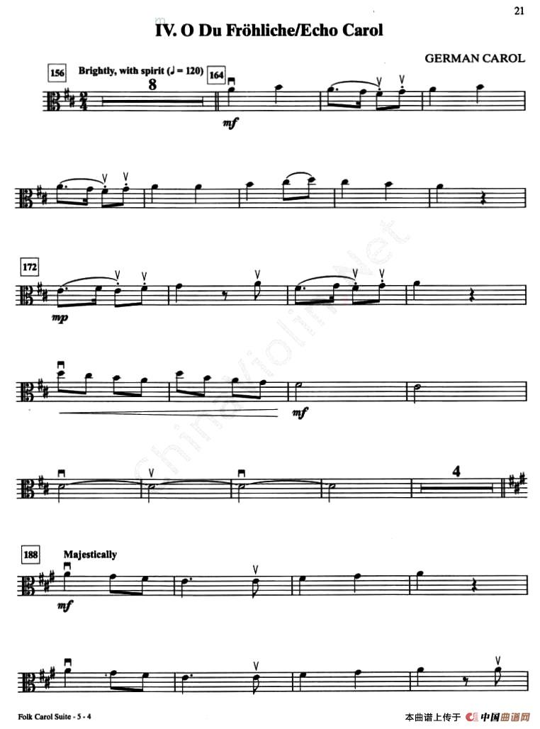 IV.O DU FROHLICHE／ECHO CAROL（中提琴分谱）