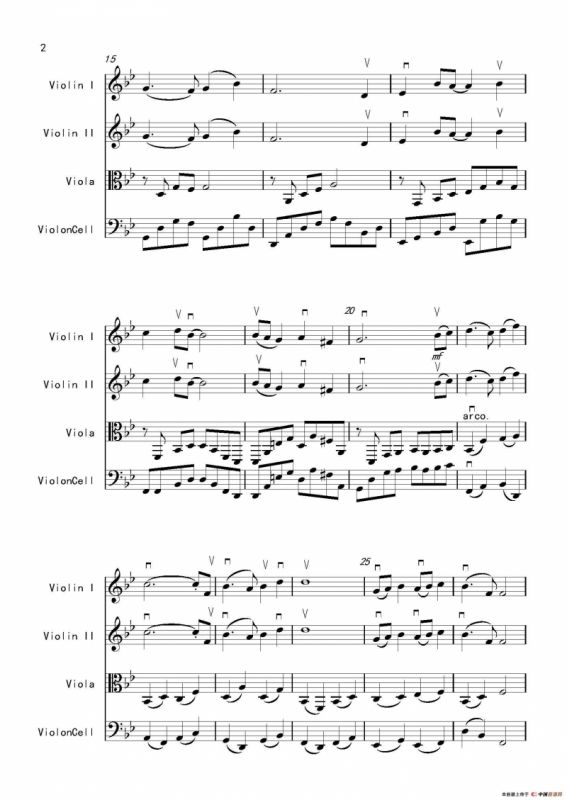 天空之城（弦乐四重奏、J.X.Wang编配版）