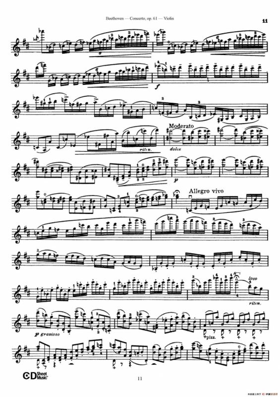 D大调小提琴协奏曲 Op.61（小提琴与钢琴版）