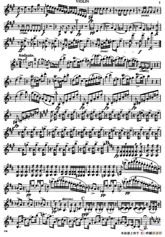 TROUT QUINTET（鳟鱼五重奏）（小提琴分谱）