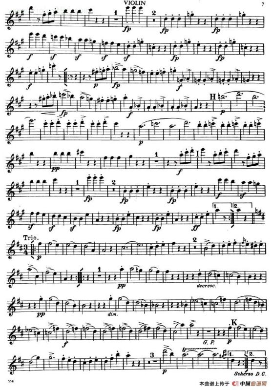 TROUT QUINTET（鳟鱼五重奏）（小提琴分谱）