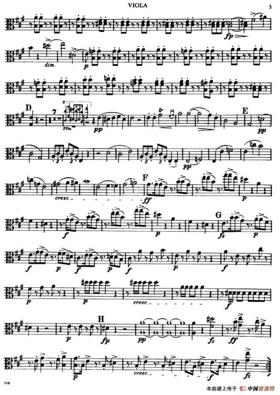 TROUT QUINTET（鳟鱼五重奏）（中提琴分谱）