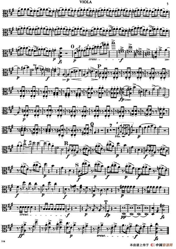 TROUT QUINTET（鳟鱼五重奏）（中提琴分谱）